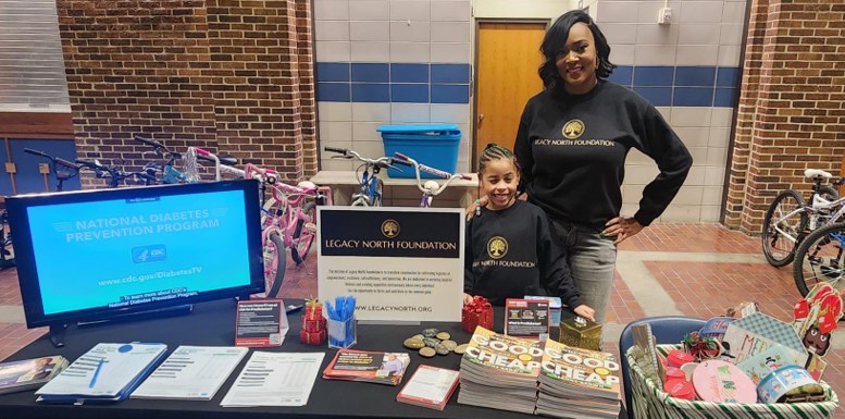 Legacy North Foundation diabetes prevention resource table with take home materials